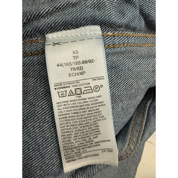 Gap Size XS Jean Denim Jacket Vintage Hippie Boho Blue Trucker - Picture 6 of 6